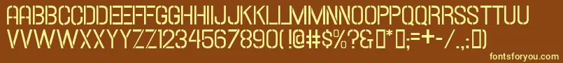 HallandaleStencilJl Font – Yellow Fonts on Brown Background