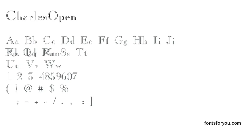Schriftart CharlesOpen – Alphabet, Zahlen, spezielle Symbole