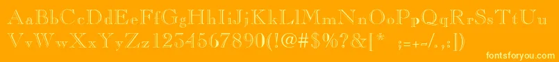 CharlesOpen-Schriftart – Gelbe Schriften auf orangefarbenem Hintergrund