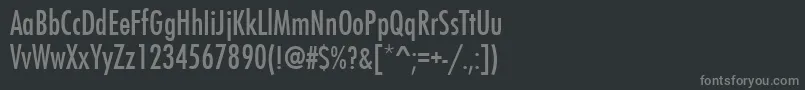 FuturistcondensedRegular-fontti – harmaat kirjasimet mustalla taustalla