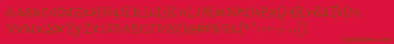 Quickmax-Schriftart – Braune Schriften auf rotem Hintergrund