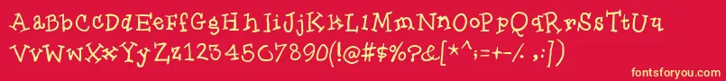 Quickmax Font – Yellow Fonts on Red Background