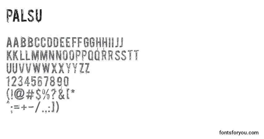 Czcionka Palsu – alfabet, cyfry, specjalne znaki