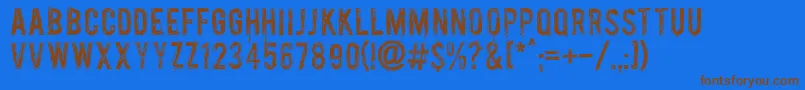 Palsu Font – Brown Fonts on Blue Background