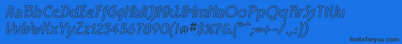 AeroliteSkyItalic-Schriftart – Schwarze Schriften auf blauem Hintergrund