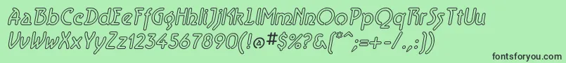 fuente AeroliteSkyItalic – Fuentes Negras Sobre Fondo Verde