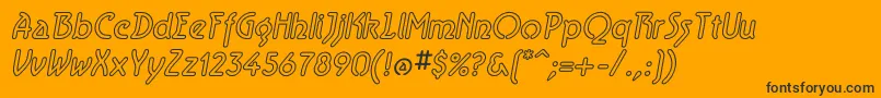 AeroliteSkyItalic Font – Black Fonts on Orange Background