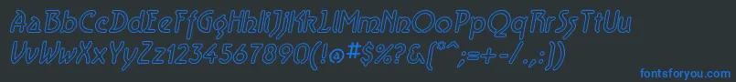 AeroliteSkyItalic-Schriftart – Blaue Schriften auf schwarzem Hintergrund
