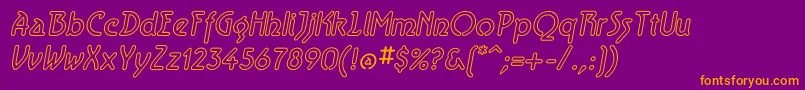 AeroliteSkyItalic Font – Orange Fonts on Purple Background