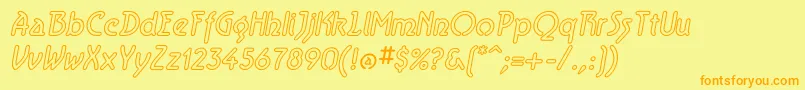 AeroliteSkyItalic Font – Orange Fonts on Yellow Background