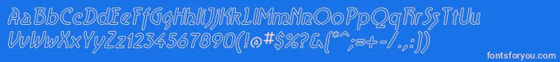 AeroliteSkyItalic Font – Pink Fonts on Blue Background