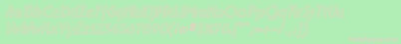 AeroliteSkyItalic-Schriftart – Rosa Schriften auf grünem Hintergrund