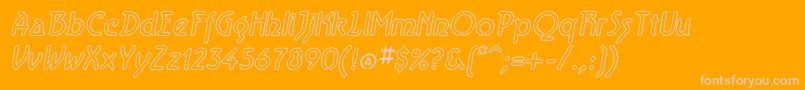 AeroliteSkyItalic Font – Pink Fonts on Orange Background