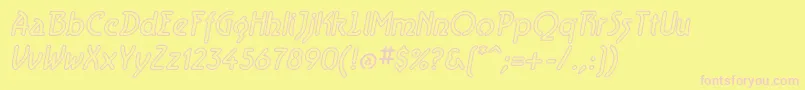 Police AeroliteSkyItalic – polices roses sur fond jaune