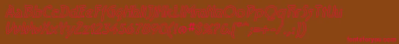 AeroliteSkyItalic Font – Red Fonts on Brown Background