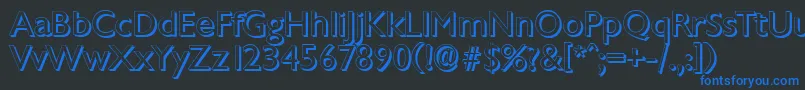 ChantillyshadowRegular Font – Blue Fonts on Black Background