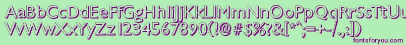 ChantillyshadowRegular Font – Purple Fonts on Green Background