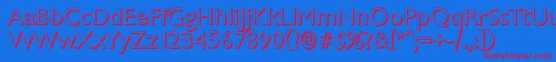 ChantillyshadowRegular Font – Red Fonts on Blue Background