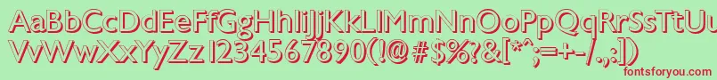 ChantillyshadowRegular Font – Red Fonts on Green Background