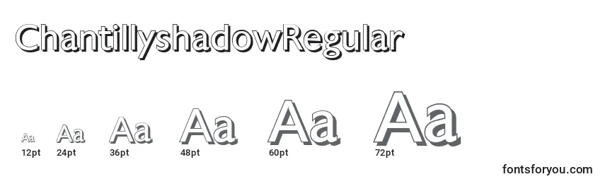 ChantillyshadowRegular Font Sizes