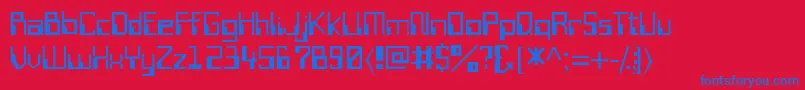 フォントWiretransferssk – 赤い背景に青い文字
