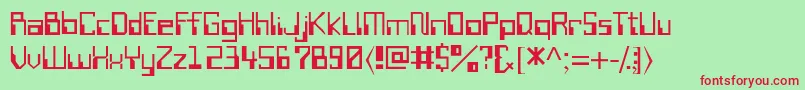 Wiretransferssk Font – Red Fonts on Green Background