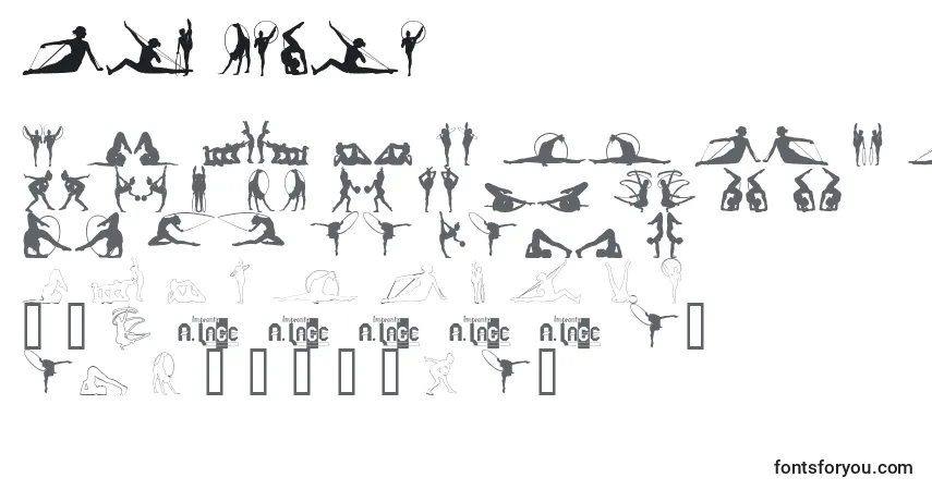 Czcionka Gimnasia – alfabet, cyfry, specjalne znaki