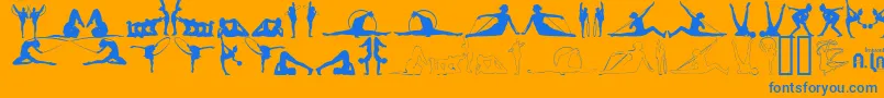 Gimnasia Font – Blue Fonts on Orange Background