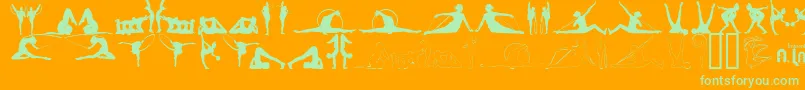 Gimnasia Font – Green Fonts on Orange Background