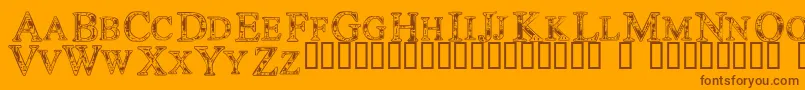 Technoclastic Font – Brown Fonts on Orange Background