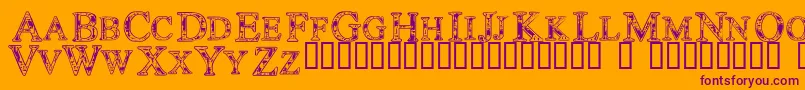 Technoclastic-Schriftart – Violette Schriften auf orangefarbenem Hintergrund