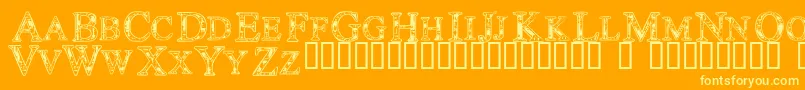 Technoclastic Font – Yellow Fonts on Orange Background