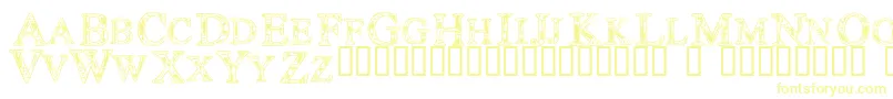 Technoclastic-Schriftart – Gelbe Schriften auf weißem Hintergrund