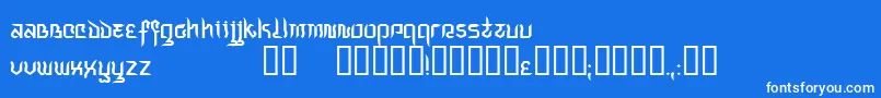 Indochine Font – White Fonts on Blue Background