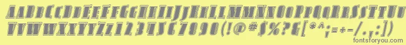 フォントAvond16 – 黄色の背景に灰色の文字