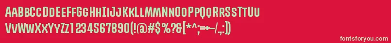 フォントPromovaRegular – 赤い背景に緑の文字