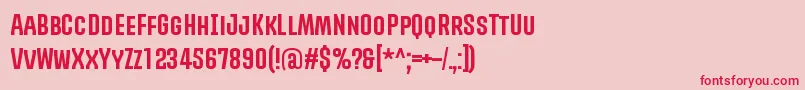 フォントPromovaRegular – ピンクの背景に赤い文字