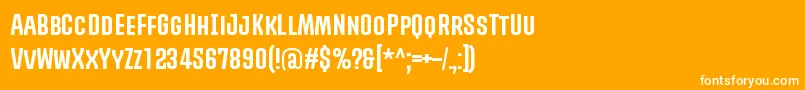 PromovaRegular-Schriftart – Weiße Schriften auf orangefarbenem Hintergrund