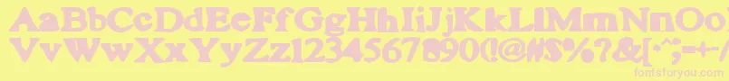 PlutoniteBlah Font – Pink Fonts on Yellow Background