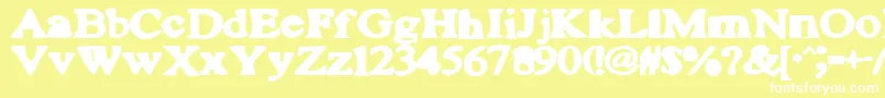 PlutoniteBlah Font – White Fonts on Yellow Background