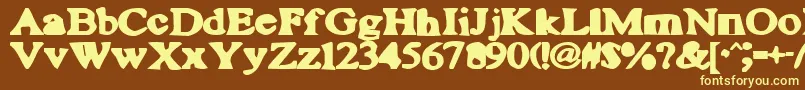 PlutoniteBlah Font – Yellow Fonts on Brown Background