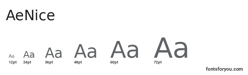 Размеры шрифта AeNice