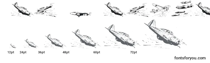 Размеры шрифта War Ii Warplanes