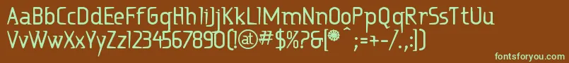 Ritabd-fontti – vihreät fontit ruskealla taustalla