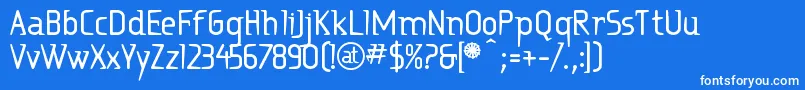 フォントRitabd – 青い背景に白い文字