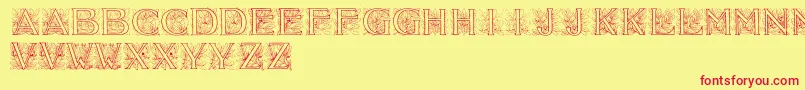 Acorn ffy Font – Red Fonts on Yellow Background