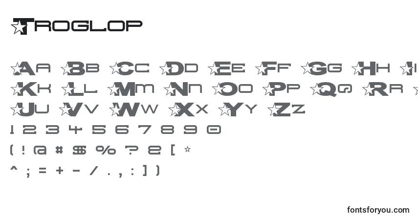 Шрифт Troglop – алфавит, цифры, специальные символы