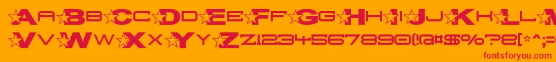 Fonte Troglop – fontes vermelhas em um fundo laranja