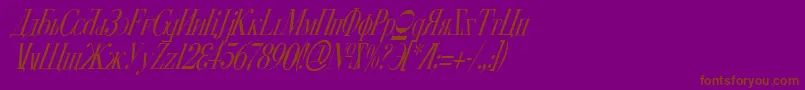 Cyberv2ci-Schriftart – Braune Schriften auf violettem Hintergrund