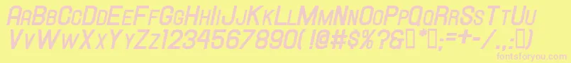 HallandaleScBoldIt.Jl Font – Pink Fonts on Yellow Background